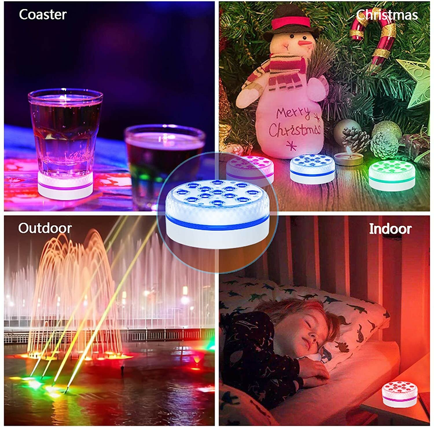 Lumière LED Submersible Étanche SUPCHON Projecteur de Piscine Sous-Marine Multi-Couleur
