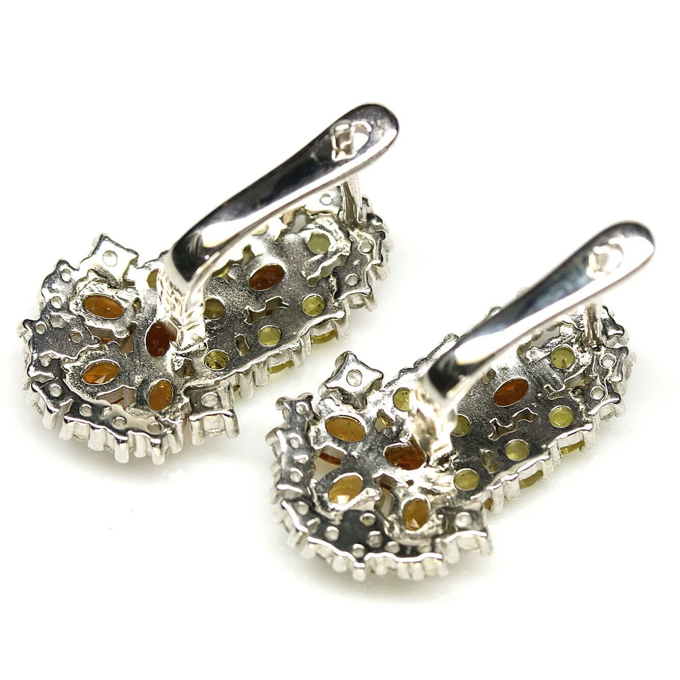 SHOLA Orecchini In Zaffiro Multicolore Naturale In Argento Sterling E470 - Immagine 3 di 3