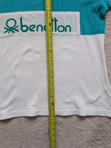 Vintage Benetton Green Rugby Shirt 46 Made In Italy (Fits Like M-L) - Picture 9 of 11