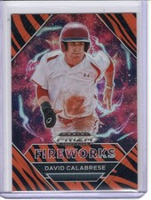 2020 PRIZM DRAFT DAVID CALABRESE RC #92/99 *FIREWORKS - TIGER STRIPES*