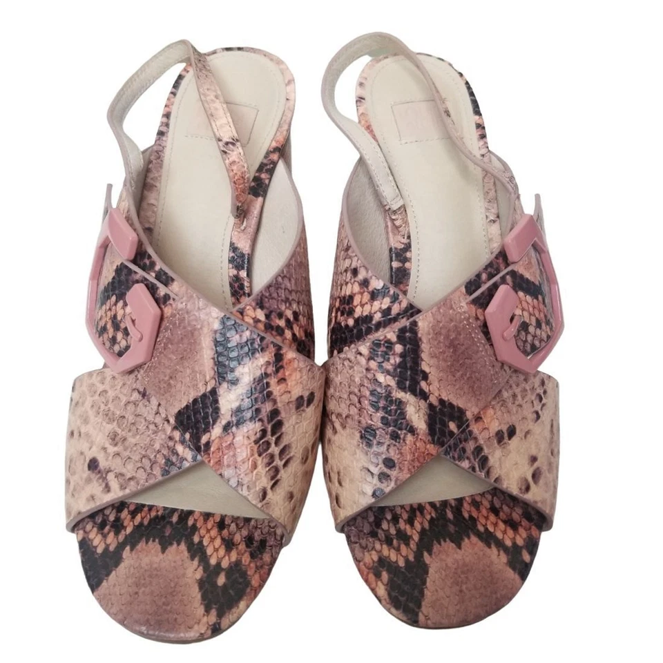 Louise Et Cie Shoes Slingback Sandals Heeled Sandals Leather Sandals 7M Pink - Image 3 of 4