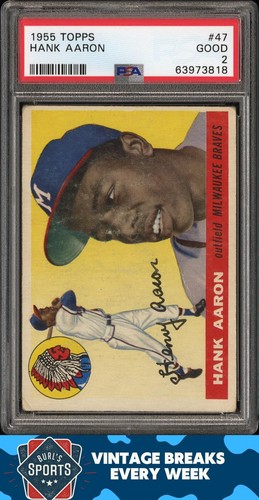 1955 Topps #47 Hank Aaron PSA 2
