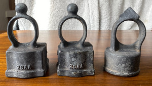 3 Antique Vintage Galvanized Eye-Tops (Loop Caps) for Chain Link Fence