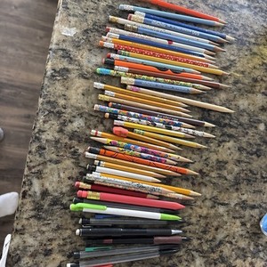 Lot of 45 Assorted #2 Pencils + 8 Mechanical Pencils - Variety of colors