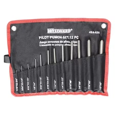 Westward 49A456 Pilot Punch Set, Alloy Steel, 12 Pc