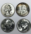 *LOT OF 4 MIXED DATE SILVER WASHINGTON QUARTERS* *GEM BU+++* NR #G4117