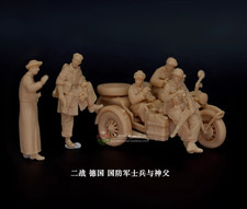 3D 1/72 WWII German Wehrmacht Soldiers  Sidecar Motorcycle Resin Model