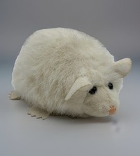 Peluche vintage de rata ratón Mary Meyer 1998 animal de peluche peludo blanco ojos negros 7""
