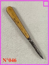 N°046  Ancien OUTIL Artisanal Pointe acier Robuste CORDONNIER Bourrelier Sellier