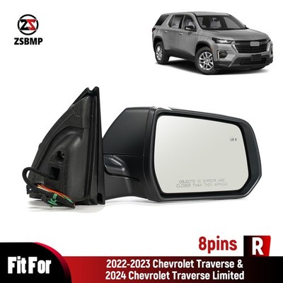For 2022-2023 Chevy Traverse 2024 Limited Right Side View Mirror 8 Pins w/ BSD