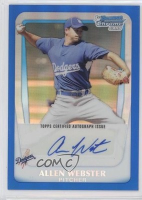 2011 Bowman Chrome Prospects Blue Refractor /150 Allen Webster #BCP89 Auto 0qt