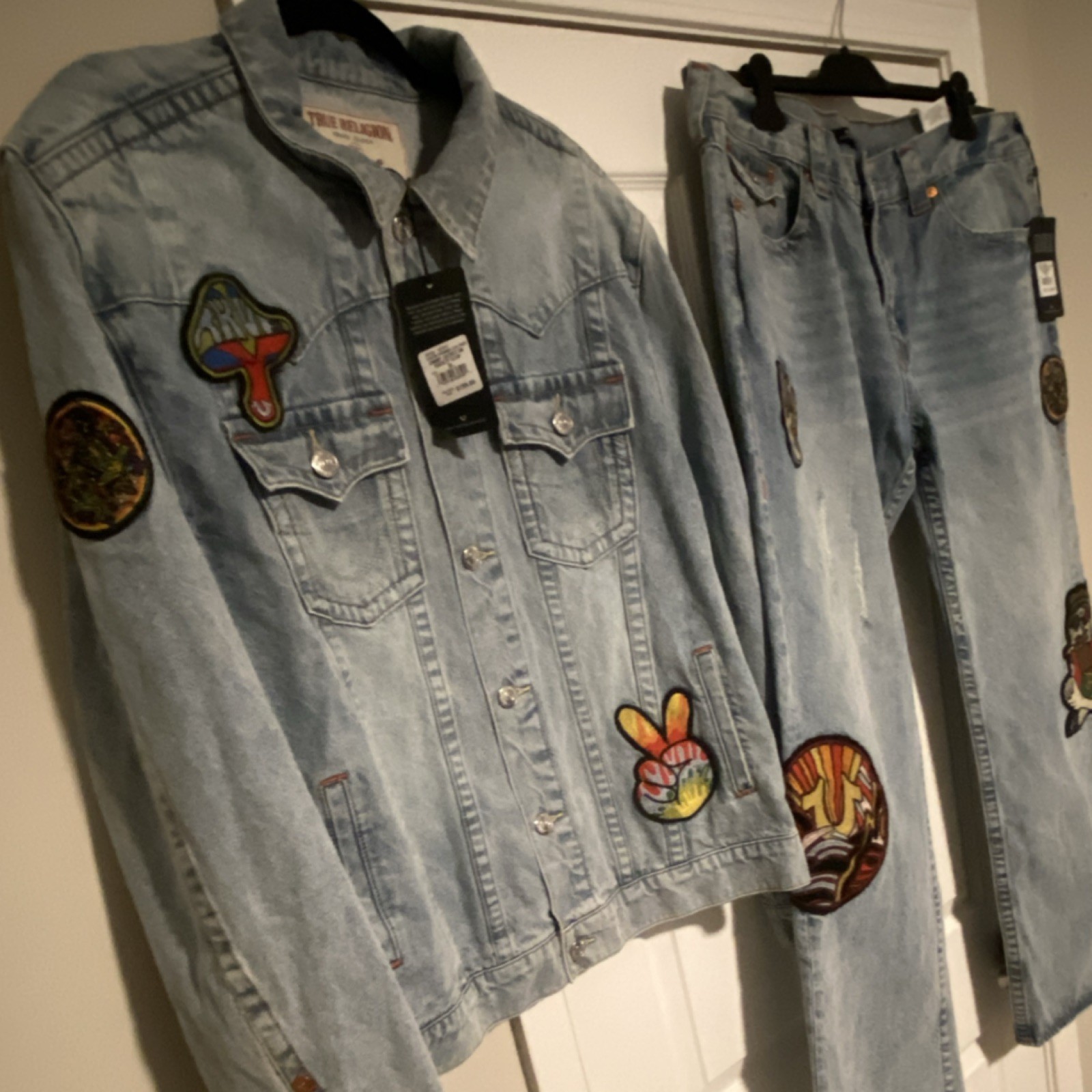 Mens True Religion Society Club Light Wash Denim Jacket & Jeans NWT $399 Set XL  thumbnail 6