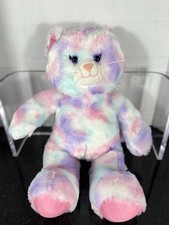 Build-A-Bear Pastel Rainbow Tie Dye Kitty Cat Plush Stuffed Animal