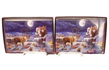 2 Packs Christmas Cards Leanin' Tree 20 Total Santa Rooftop Toys Reindeer Moon
