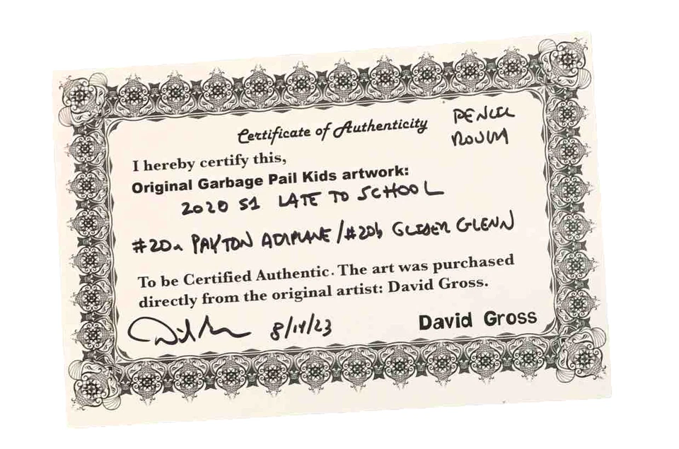 Garbage Pail Kids GPK Original 1/1 Concept Art by David Gross Hand-Drawn Sketch - Image 3 of 4