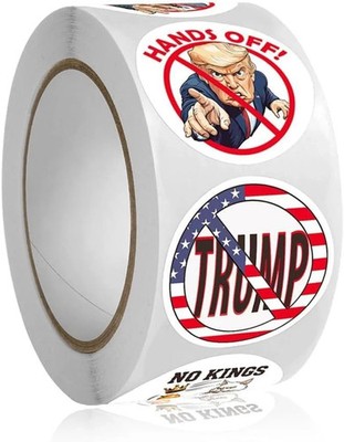 Anti Tr××P Stickers Roll No Kings 500Pcs - No Tr××P Dump Tr××P 2025 No Kings in