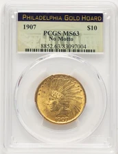 1907 $10 No Motto Indian Eagle PCGS MS63 (784014024)