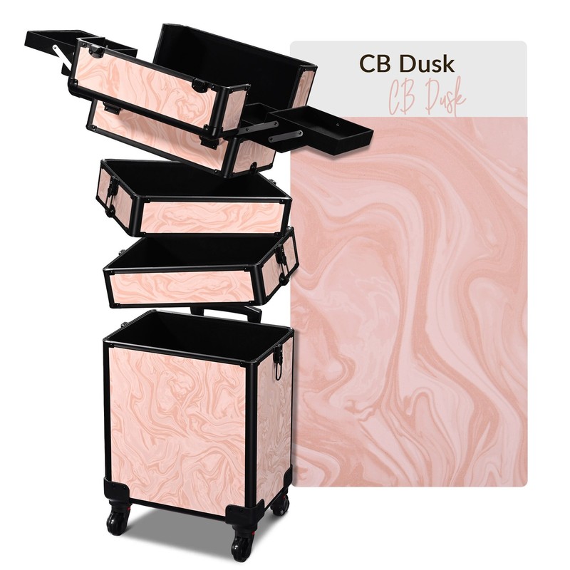 Byootique 4in1 Rolling Makeup Train Case Cosmetic Organizer Wheel Artist CB Dusk