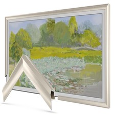 German Silver Prismatic 32" Deco TV Frame for Samsung The Frame/Pro TVs