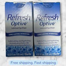 FOR 2 Refresh Optive Lubricant Eye Drops Long-Lasting Hydration 0.5 oz EXP2026 