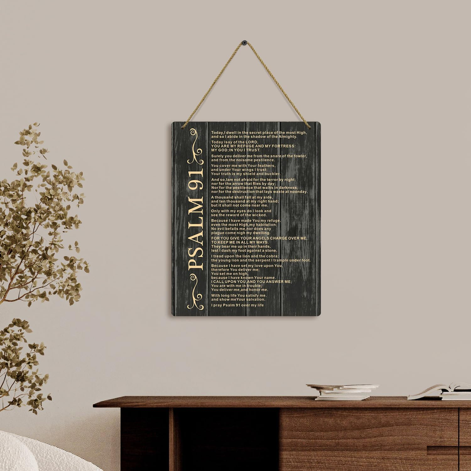 Psalm 91 Wooden Wall Sign, Inspirational Christian Scripture Art | eBay
