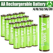 4/8/12/12/20 3400mWh Rechargerable Batteries AA Lithium Battery for LED Light