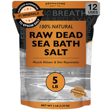 Aromasong Raw Dead Sea Bath Salt - Minimally Cleaned, Contains More Dead Sea Min