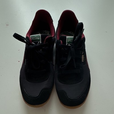 PUMA Men's Lab II Low Top Lace-Up Leather Athletic Sneakers Black/Burgundy