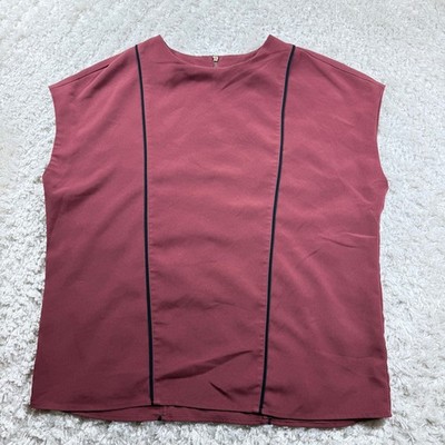 Express Top Women's Small Rose Pink Cap Sleeve Zip Office Work Corporate Party