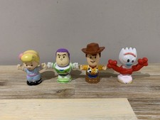 Toy Story 4 Little People Figure Bundle x 4. Woody, Buzz, Forky & Bo peep