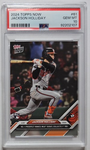 2024 TOPPS NOW ROOKIE RC JACKSON HOLLIDAY BALTIMORE ORIOLES PSA 10 GEM MINT 🔥💰