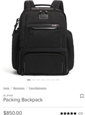 Tumi Alpha 3 Packing Backpack Black $850