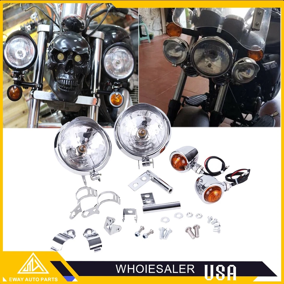 Barra de luces antiniebla de punto de conducción de paso para Harley Honda Kawasaki Foto 3 de 4