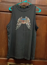 Harley-Davidson Charcoal Gray Tank Top Embroidered Wing Logo Men's Size L