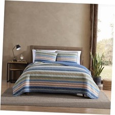 - Full/Queen Quilt Set, Reversible Cotton Bedding with Matching Shams, Home