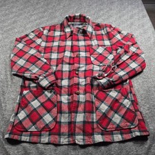 Vintage Pendleton Coat Mens Large Red Plaid Wool Lined Overcoat Jacket 60s