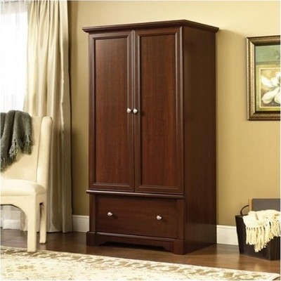 Bowery Hill Traditional Wood Wardrobe Armoire in Cherry Finish