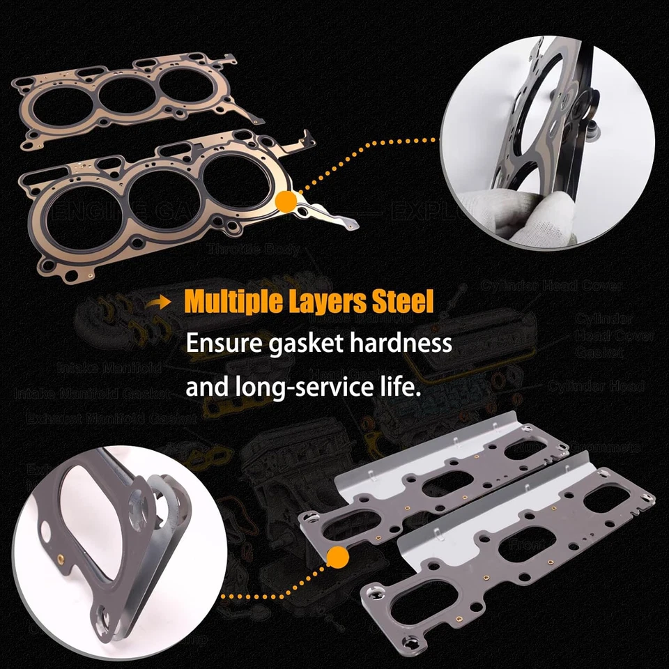 Juego completo de juntas para Ford Edge Explorer Flex Taurus 2011-2019 3,5 L V6 DOHC Foto 4 de 4