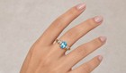 GENUINE 1.14 Cts BLUE TOPAZ & DIAMONDS RING 10K SOLID GOLD - Free Appraisal — photo 6