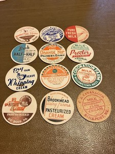 Lot of 12 Milk Bottle Caps 
