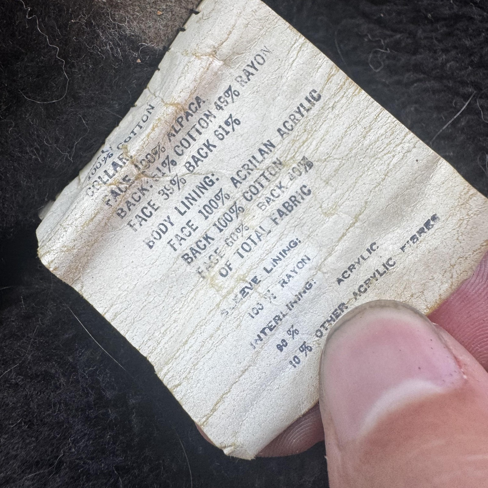 Vintage Richman Brothers Coat Mens Small Timme Tuft Alpaca Collar Workwear 50s