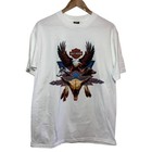 Vtg Deadstock Harley Davidson Eagle Wolf Bear Cattle Skull Puff Ink T Shirt