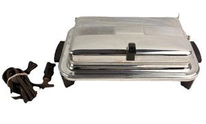 Vtg Universal Griddle Sandwich Press Panini Toaster Grill Chrome Art Deco MCM