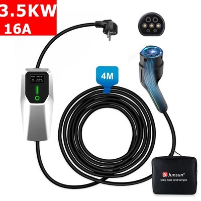 3.6KW 16A 4m EV Ladegerät Mobile Wallbox Type 2 Ladestation Elektroauto Charger