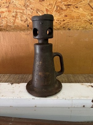 OLDキャストアイアンジャック Antique Cast Iron Screw Jack - Rail, Farm, House, Mechanic,Auto