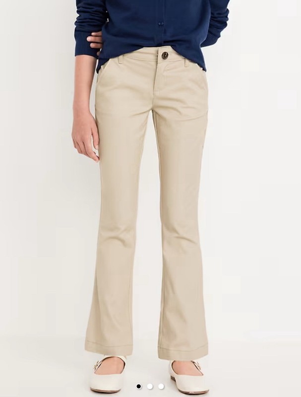 NWT Old Navy Girl's Uniform Bootcut Pants Khaki Size 12 SLIM
