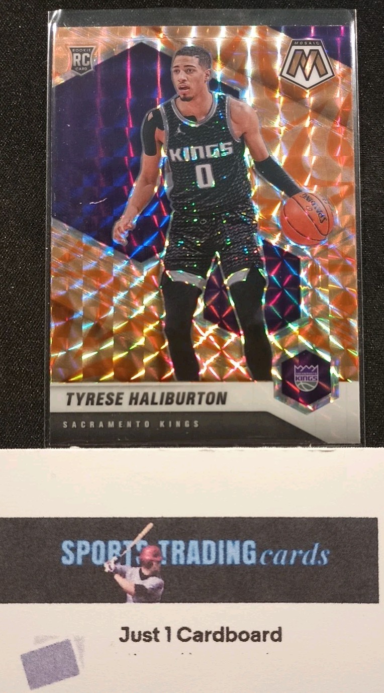 Tyrese Haliburton 2020-21 Panini Mosaic Orange Reactive Prizm Rookie RC #204 🟡