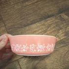 PYREX Pink Floral Gooseberry Milk Glass Round Casserole 471