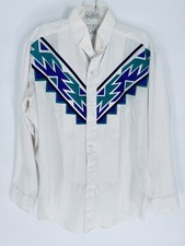 Vintage Western Button Up Neil Allyn Men's Modified Navajo Applique Tuxedo Shirt