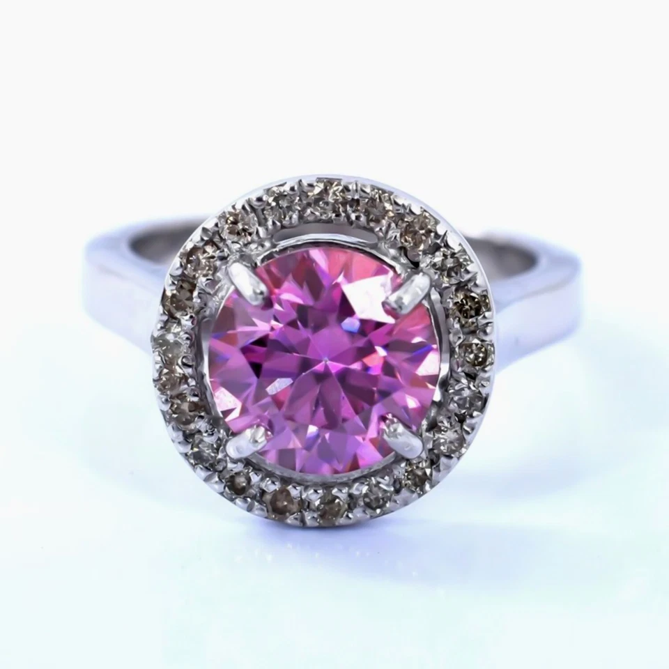 Certified 2.50ct VVS1 Pink Diamond Ring 925 Silver Jewelry Birthday Gift - Image 2 of 4